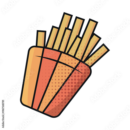 French fries pop style. Vector