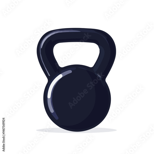 Kettlebell Flat vector, minimalist design, isolated on a white background.