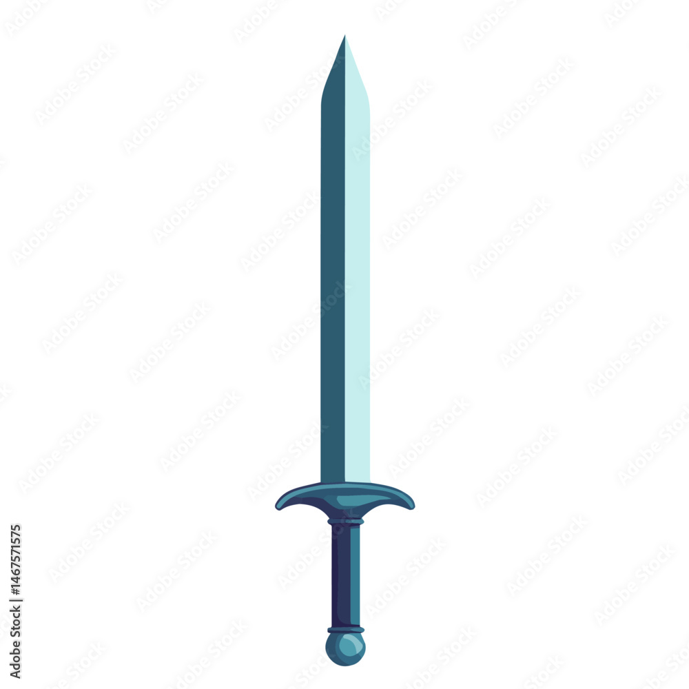 Magic Sword Flat vector, minimalist design, isolated on a white background. Magic Sword Flat vector, minimalist design, isolated on a white background.