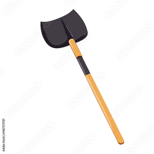 Flat vector Hoe, minimalist design, isolated on a white background.