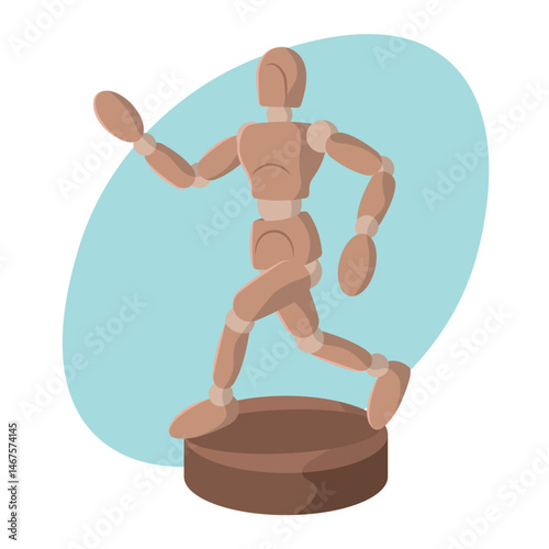 Wooden mannequin pose. Vector