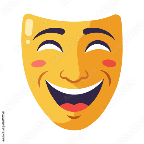 Comedy Mask - Theater and Entertainment Icon Vector