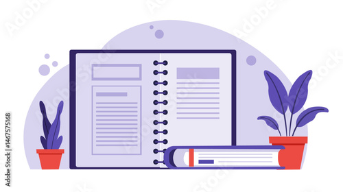 Spiral Notebook - Writing Journal Education Icon Vector