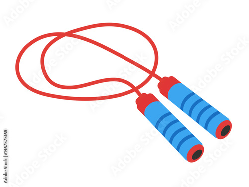 Jump Rope - Fitness and Workout Training Vector Illustration