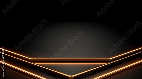 Abstract gold lines on black background (1)