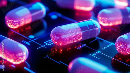 Wallpaper Mural Virtual Medication Icons with 3D Effect Torontodigital.ca