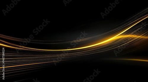 Abstract gold waves on black background (17)