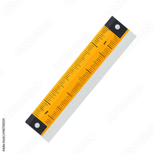 Ruler Flat vector, minimalist design, isolated on a white background.