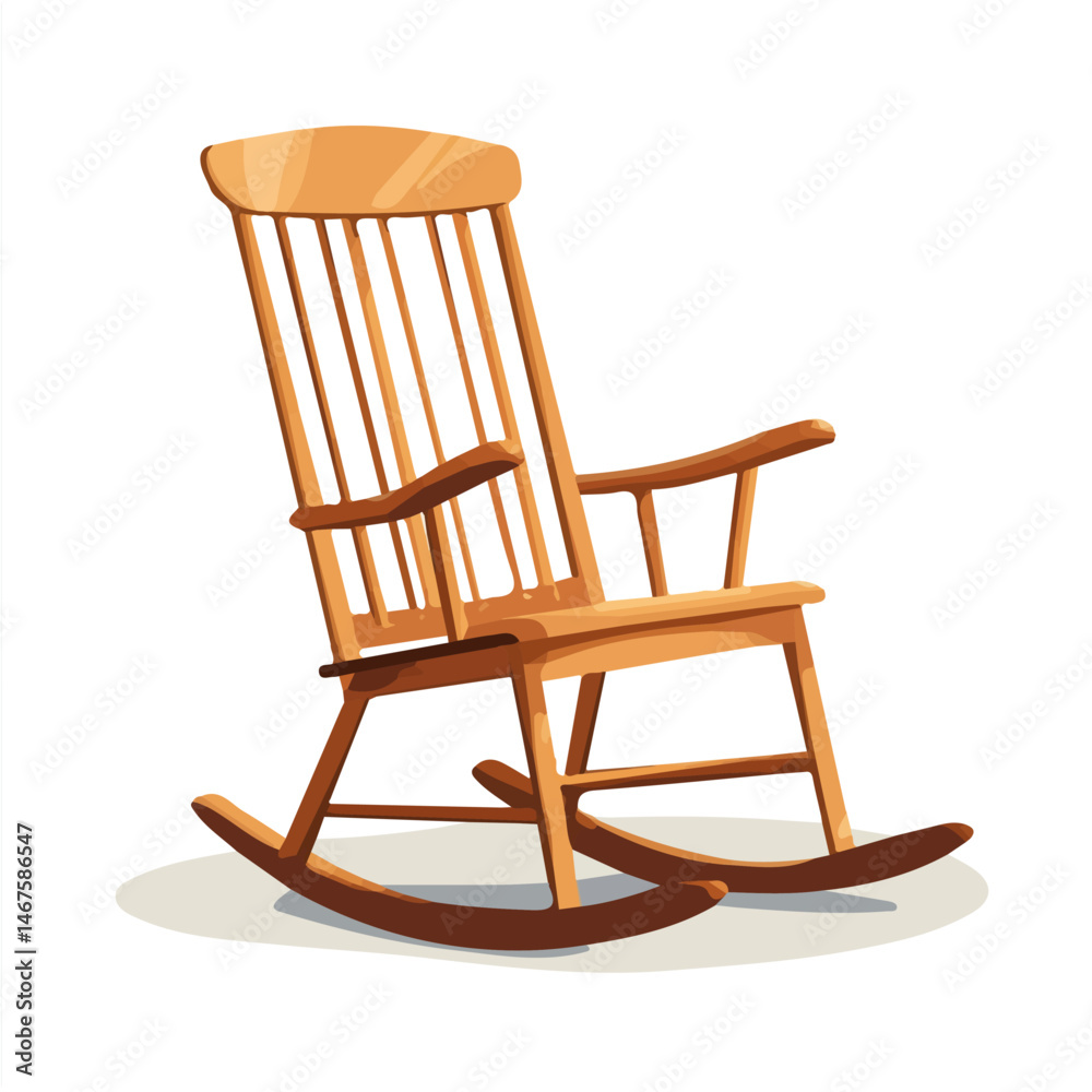 Rocking Chair Flat vector, minimalist design, isolated on a white background. Rocking Chair Flat vector, minimalist design, isolated on a white background.
