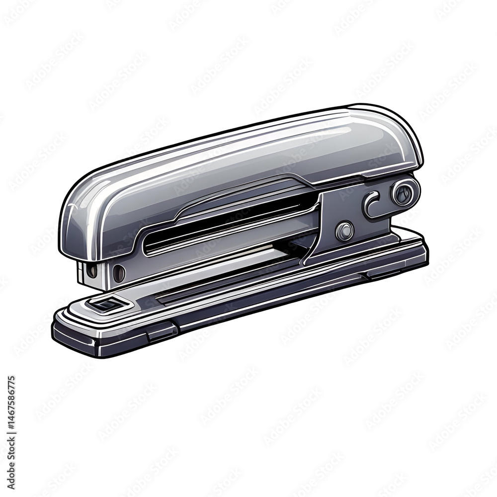 Silver Metal Stapler Pixel Art Illustration Silver Metal Stapler Pixel Art Illustration