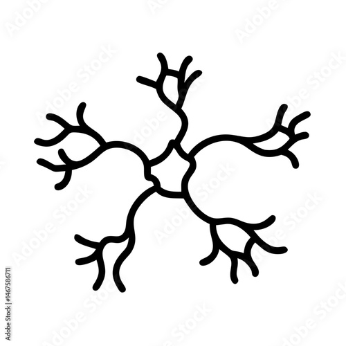 neuron b dense branching on transparent background for web and graphic design