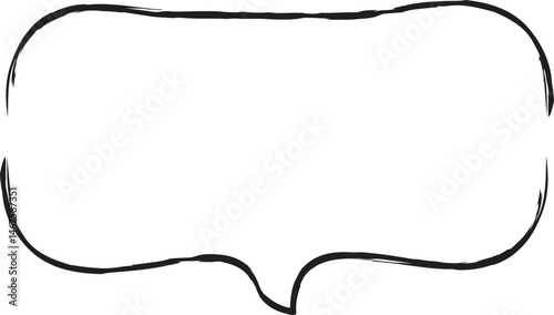 Hand-Drawn Speech Bubble: Sketchy Doodle Talk Cloud Vector
