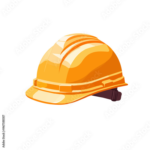 Flat vector Safety Helmet, minimalist design, isolated on a white background.