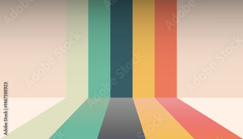 Retro vintage colorful lines background design