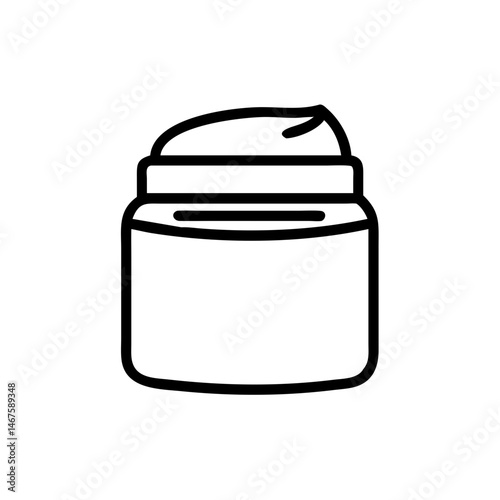 rectangular cream jar on transparent background for web and graphic design