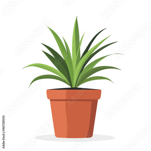 Flat vector Potted Plant, minimalist design, isolated on a white background.