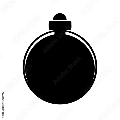 round perfume bottle silhouette on transparent background for web and graphic design