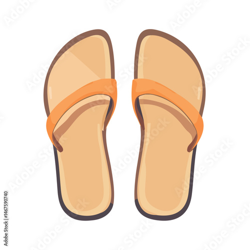Flat vector Sandals, minimalist design, isolated on a white background.