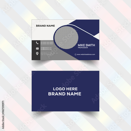 Double sided business card layout, Horizontal and vertical layout,clean and professional business card design template, visiting card