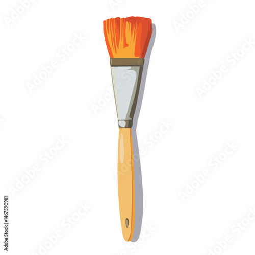 Flat vector Paintbrush, minimalist design, isolated on a white background.