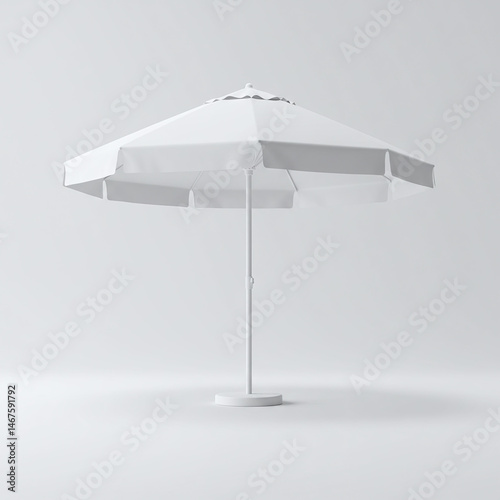White Beach Umbrella with Wide Canopy