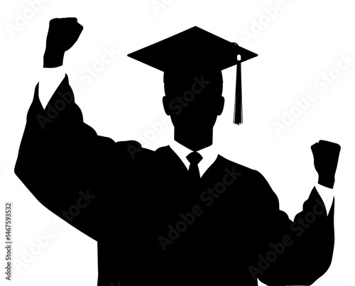 Celebrating Graduation A Triumphant Silhouette of a Graduate