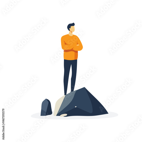 Flat vector Resilience, minimalist design, isolated on a white background.