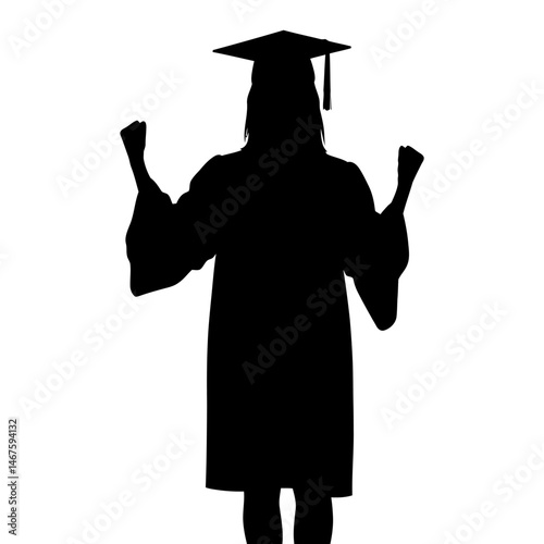 Celebrating Graduation A Silhouette of Triumph and Success