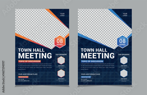 Town Hall Meeting Flyer Templates, vector illustration eps 10