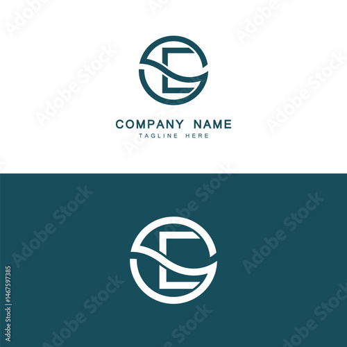 Simple vertical ES letter logo vector, product abbreviation design.