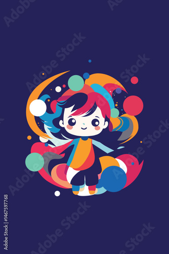 Child, Love, Happiness, Joy, Colors, Childhood, Artwork, Vector