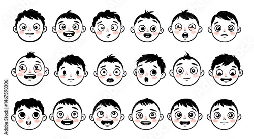 Cartoon Baby Faces A Collection of Cute and Expressive Illustrations
