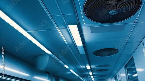 Modern train interior ceiling