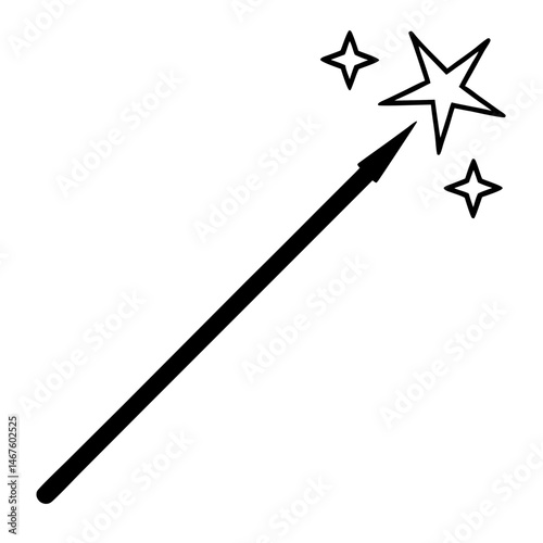 vector illustration of a magic wand