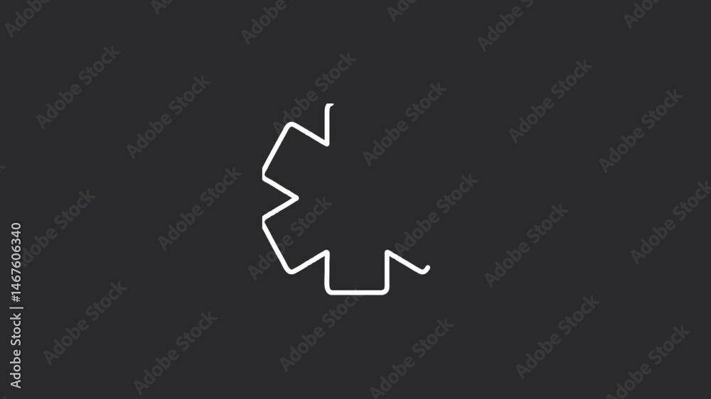 Medical Symbol Icon Animation | Caduceus Style | 4K Lineal Black Background