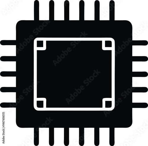 computer chip cpu processor icon, chip cpu vector illustration design