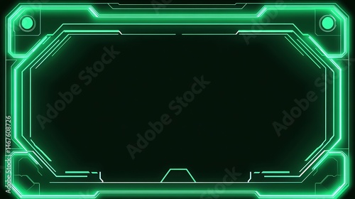 Futuristic glowing green border