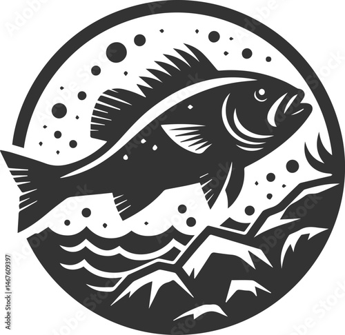 Grunt fish vector silhouette