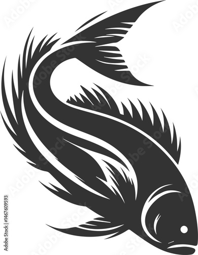 Grunt fish vector silhouette