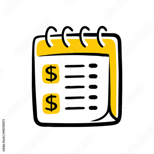 Icon of an expense tracker app featuring a financial calendar, ideal for business budgeting, financial planning, and personal expense management.