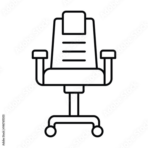 Office Chair thinline icon, vector, pixel perfect, illustrator file 
