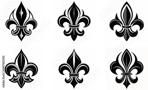 Fototapeta Naklejka Na Ścianę i Meble -  set of black silhouettes of leaves