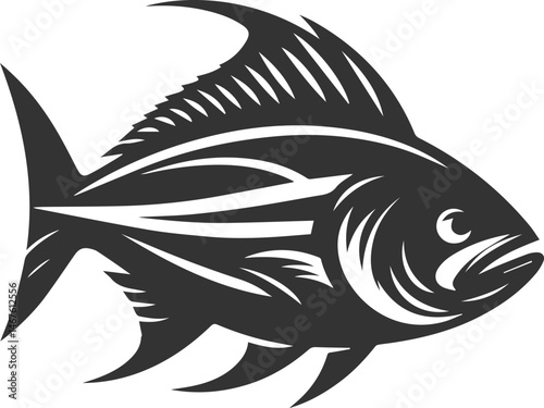 Grunt fish vector silhouette