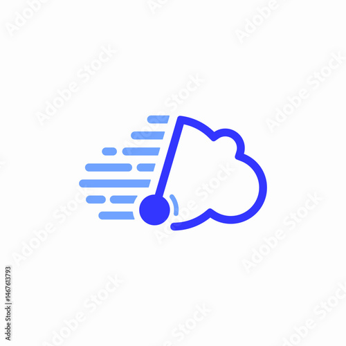 cloud logo with a moving pendulum inside