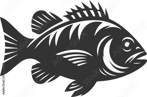 Grunt fish vector silhouette