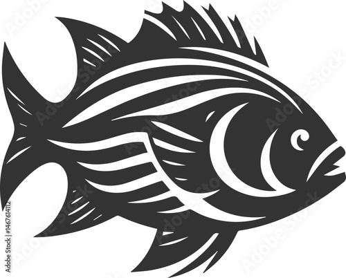 Grunt fish vector silhouette