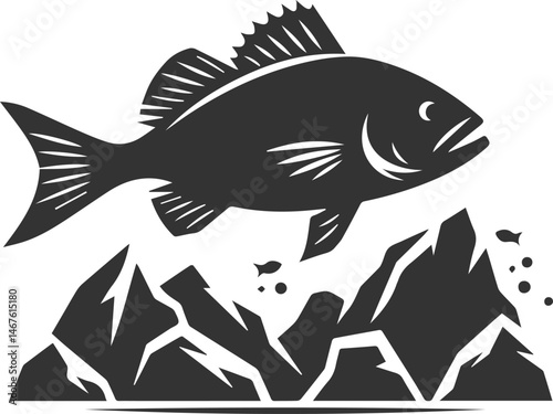 Grunt fish vector silhouette