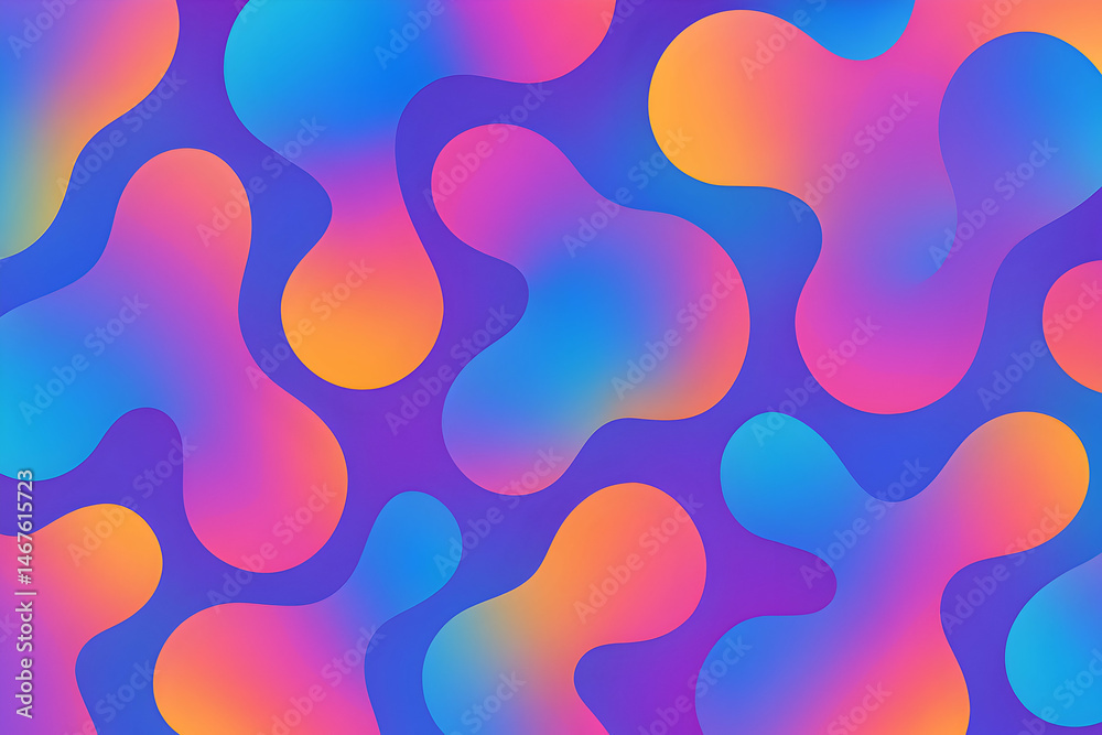 A vibrant and colorful abstract background featuring fluid shapes in a blend of purple, blue, pink, and orange tones, perfect for creative projects or modern designs.