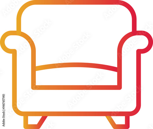 Armchair Color gradient illustration vector icon 

