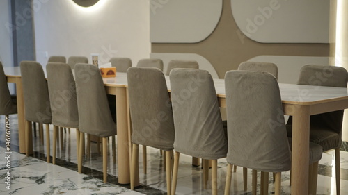 tables and chairs in the restaurant